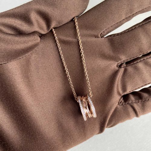 Bvlgari B.Zero1 Necklace 18K Rose Gold with Diamonds - Bvlgari - Modalova