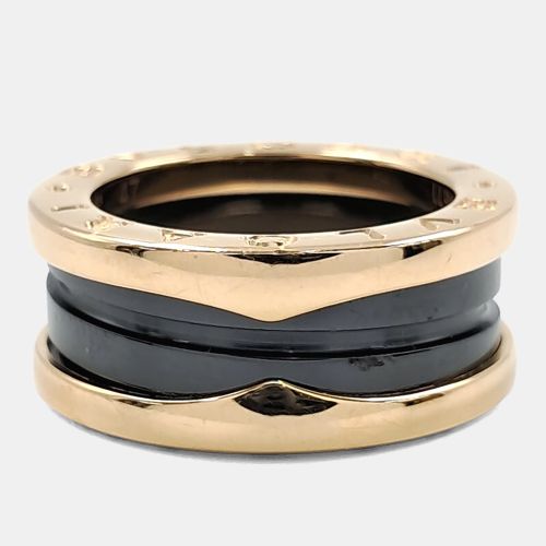 B.Zero1 18k Rose Gold Black Ceramic Ring - Bvlgari - Modalova