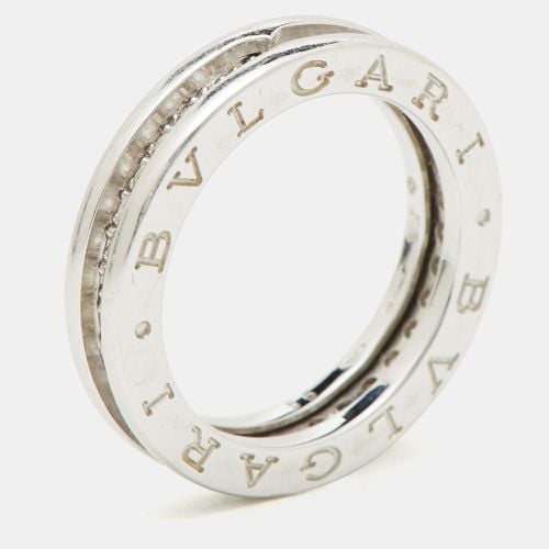 Bvlgari B.Zero1 Pave Diamond 18K White Gold 1-Band Ring Size 55 - Bvlgari - Modalova