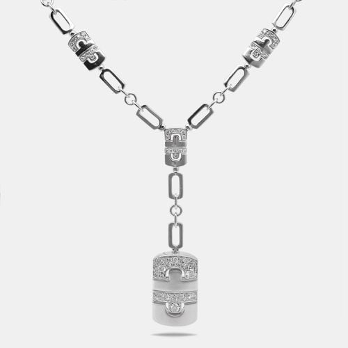 Bvlgari Parentesi Diamond 18k White Gold Necklace - Bvlgari - Modalova