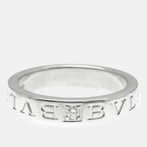 Bvlgari 18K White Gold and Diamond Bvlgari Bvlgari Band Ring EU 54 - Bvlgari - Modalova