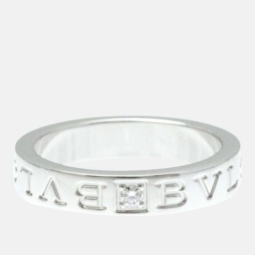 Bvlgari 18K White Gold and Diamond Bvlgari Bvlgari Band Ring EU 55 - Bvlgari - Modalova