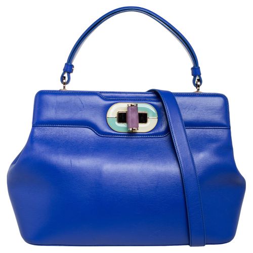 Bvlgari Blue Leather Isabella Rossellini Top Handle Bag - Bvlgari - Modalova