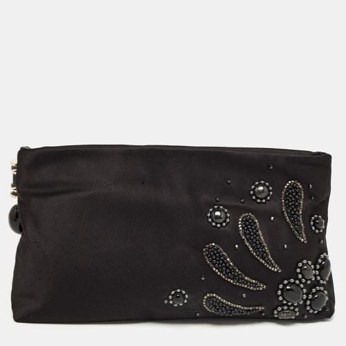 Bvlgari Black Satin Embellished Clutch - Bvlgari - Modalova