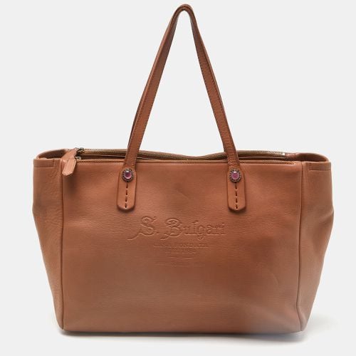 Bvlgari Brown Leather Double Zip Shopper Tote - Bvlgari - Modalova