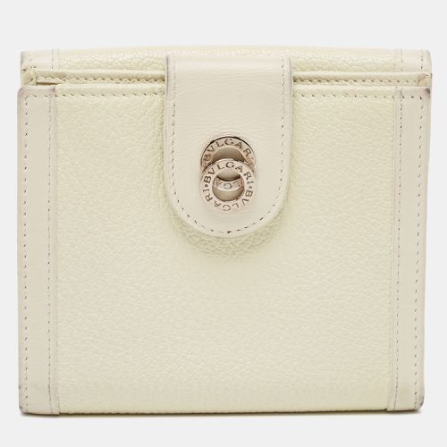 Bvlgari Off White Leather Icon Bit French Wallet - Bvlgari - Modalova