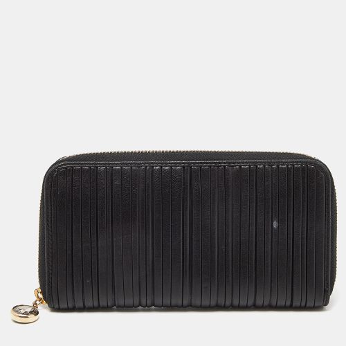 Bvlgari Black Pleated Leather Zip Around Wallet - Bvlgari - Modalova