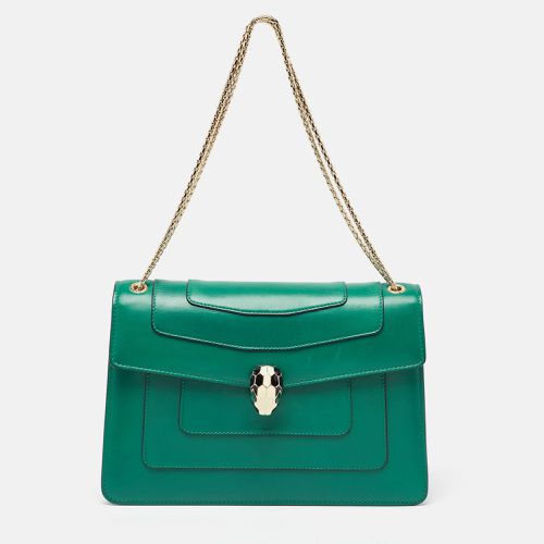 Bvlgari Green Leather Medium Serpenti Forever Shoulder Bag - Bvlgari - Modalova