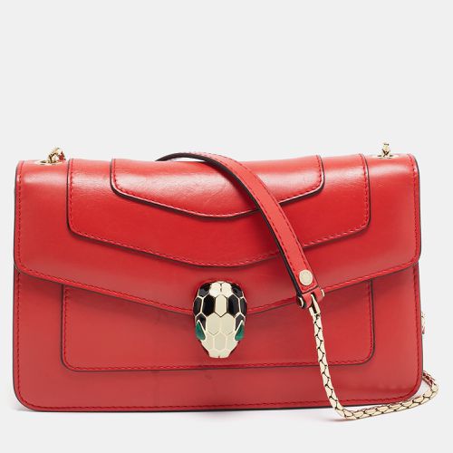 Bvlgari Red Leather Serpenti Forever East West Shoulder Bag - Bvlgari - Modalova