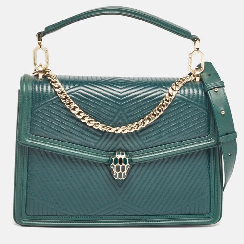 Bvlgari Green Diamond Blast Leather Large Serpenti Forever Shoulder Bag - Bvlgari - Modalova