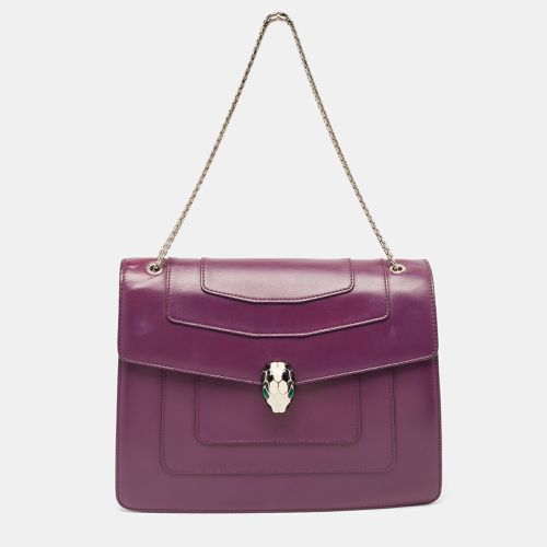 Bvlgari Purple Leather Large Serpenti Forever Shoulder Bag - Bvlgari - Modalova