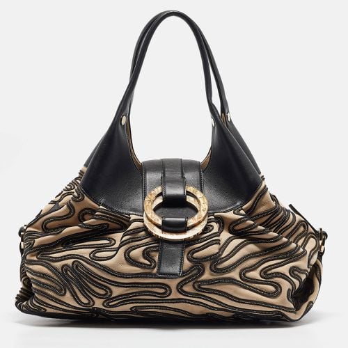 Bvlgari Beige/Black Leather Labyrinth Chandra Hobo - Bvlgari - Modalova