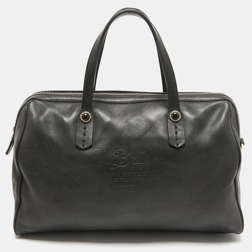 Bvlgari Black Leather Casa Fondata Embossed Satchel - Bvlgari - Modalova