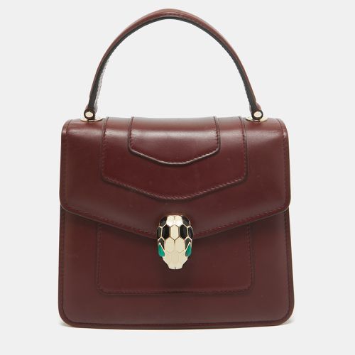 Bvlgari Burgundy Leather Small Serpenti Forever Top Handle Bag - Bvlgari - Modalova