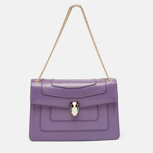 Bvlgari Purple Leather Medium Serpenti Forever Flap Shoulder Bag - Bvlgari - Modalova