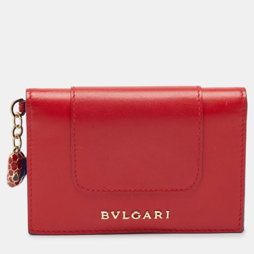 Bvlgari Red Leather Serpenti Forever Bifold Card Case - Bvlgari - Modalova