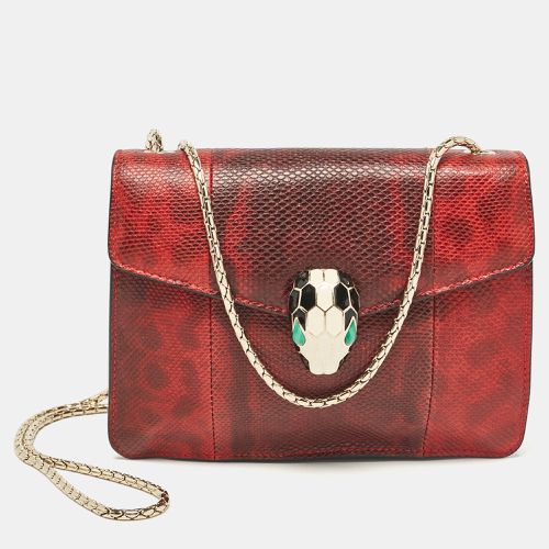 Bvlgari Red/Black Karung Leather Serpenti Forever Crossbody Bag - Bvlgari - Modalova