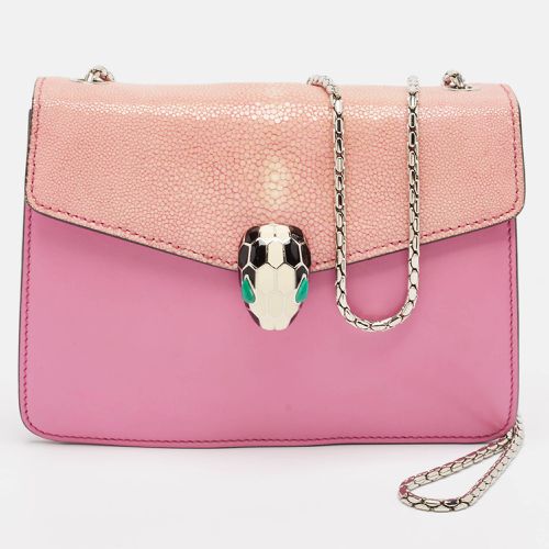 Bvlgari Pink Leather and Stingray Small Serpenti Forever Shoulder Bag - Bvlgari - Modalova