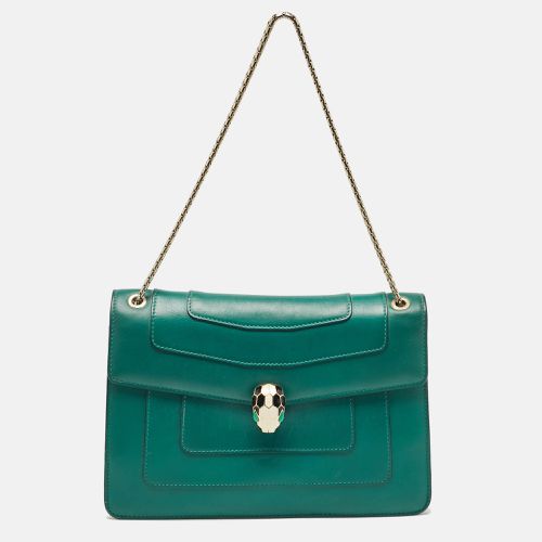 Bvlgari Green Leather Medium Serpenti Forever Shoulder Bag - Bvlgari - Modalova