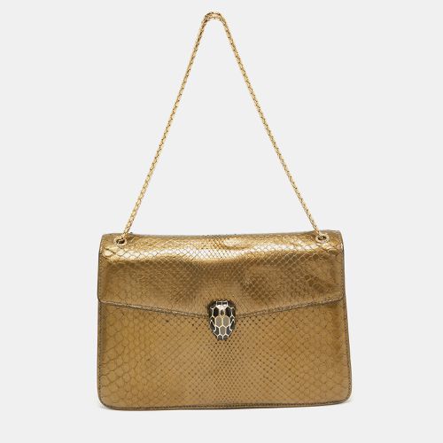 Bvlgari Olive Green Python Medium Serpenti Forever Shoulder Bag - Bvlgari - Modalova