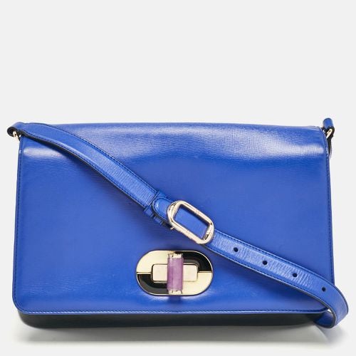 Bvlgari Black/Blue Leather Icona Shoulder Bag - Bvlgari - Modalova