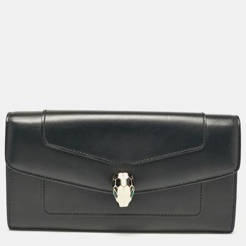 Bvlgari Black Leather Serpenti Forever Continental Wallet - Bvlgari - Modalova