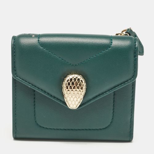 Bvlgari Green Leather Serpenti Forever Compact Wallet - Bvlgari - Modalova