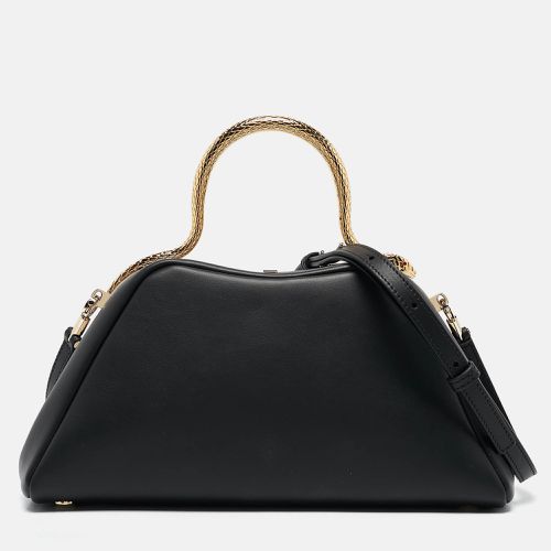 Bvlgari Black Leather Serpentine Top Handle Bag - Bvlgari - Modalova