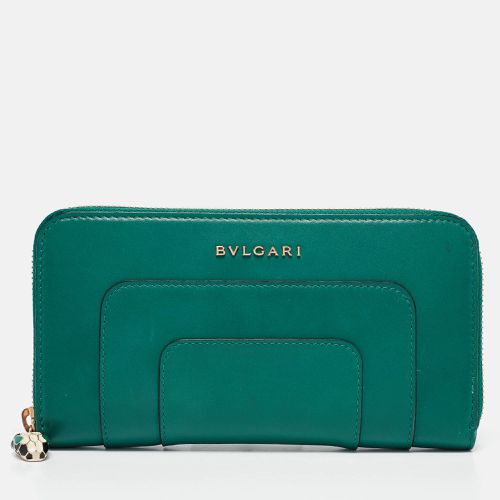 Bvlgari Green Leather Serpenti Forever Zip Around Wallet - Bvlgari - Modalova