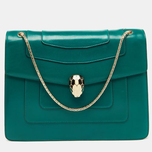 Bvlgari Green Leather Medium Serpenti Forever Shoulder Bag - Bvlgari - Modalova