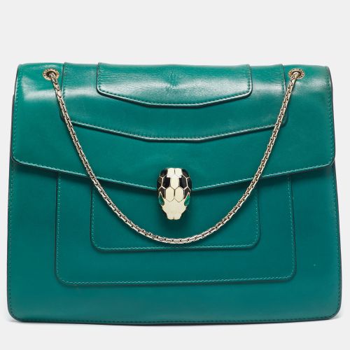 Bvlgari Green Leather Large Serpenti Forever Shoulder Bag - Bvlgari - Modalova