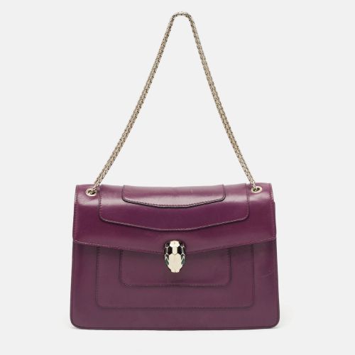 Bvlgari Purple Leather Medium Serpenti Forever Shoulder Bag - Bvlgari - Modalova