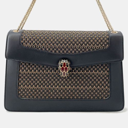 Bvlgari Serpenti Shoulder Bag Black/Gold Leather - Bvlgari - Modalova