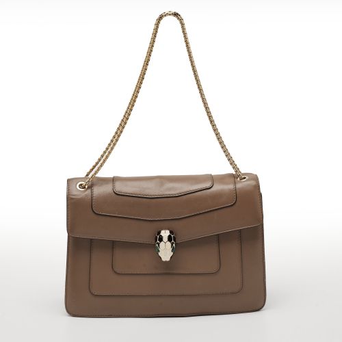 Medium Serpenti Forever Leather Shoulder Bag - Bvlgari - Modalova