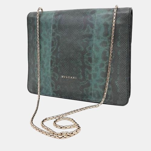 Serpenti Small Python Leather Shoulder Bag - Bvlgari - Modalova