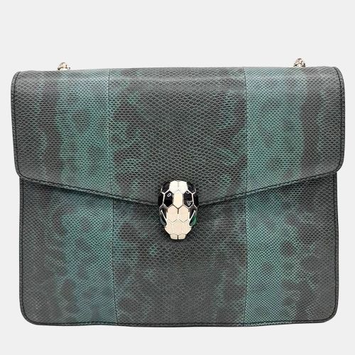 Serpenti Small Python Leather Shoulder Bag - Bvlgari - Modalova