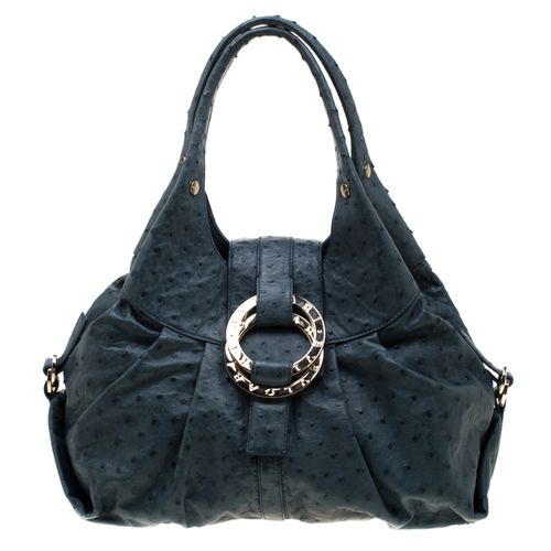 Bvlgari Blue Ostrich Chandra Hobo - Bvlgari - Modalova