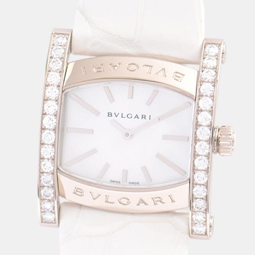 Bvlgari White 18K White Gold Assioma AAW36G Quartz Women's Wristwatch 30 mm - Bvlgari - Modalova