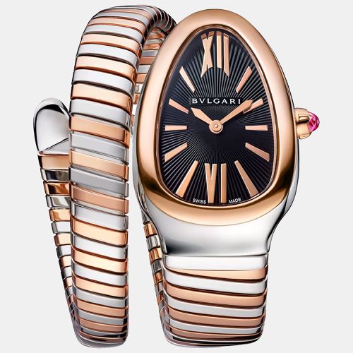 Bvlgari Black 18K Rose Gold Stainless Steel Serpenti Tubogas Women's Wristwatch 35 mm - Bvlgari - Modalova