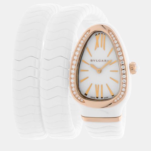 Bvlgari White Ceramic Serpenti Spiga 102886 Quartz Women's Wristwatch 35 mm - Bvlgari - Modalova