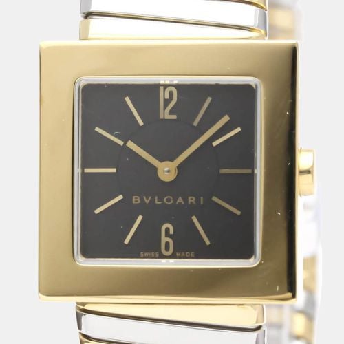 Bvlgari Black 18k Yellow Gold And Stainless Steel Quadrato Women's Wristwatch 22 mm - Bvlgari - Modalova