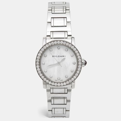 Bvlgari Mother Of Pearl Diamond Stainless Steel Bvlgari Bvlgari 102375 Women's Wristwatch 33 mm - Bvlgari - Modalova