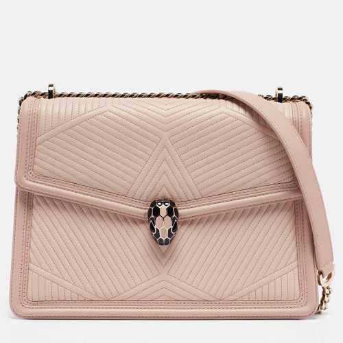 Bvlgari Light Pink Leather Serpenti Diamond Blast Shoulder Bag - Bvlgari - Modalova