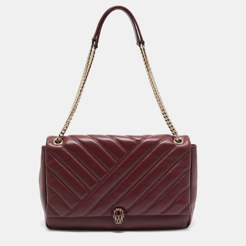 Bvlgari Red Quilted Leather Serpenti Cabochon Shoulder Bag - Bvlgari - Modalova