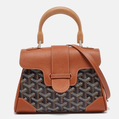 Tan/Black ine Coated Canvas And Leather Mini Saigon Top Handle Bag - Goyard - Modalova