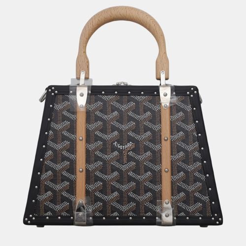 Goyard Black Leather, Coated Canvas, Wood Saigon Mini Trunk Bag - Goyard - Modalova