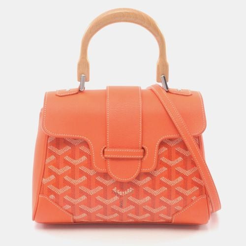 Goyard Leather Coated Canvas Orange Saigon Handbag - Goyard - Modalova