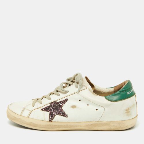 Golden Goose Green/White Leather Superstar Low Top Sneakers Size 41 - Golden Goose - Modalova