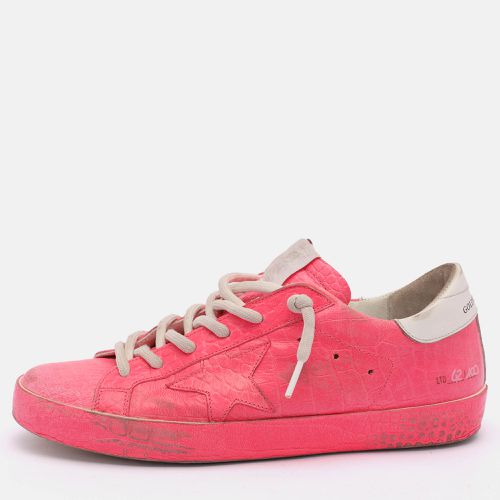 Golden Goose Pink Croc Embossed Leather Super Star Low Top Sneakers Size 39 - Golden Goose - Modalova