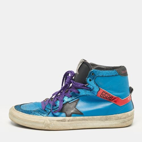 Golden Goose Blue/Black Leather High Top Sneakers Size 39 - Golden Goose - Modalova